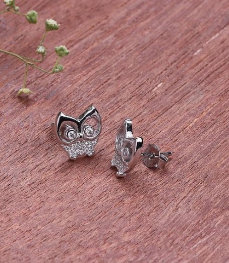 925 Silver Owl Earrings